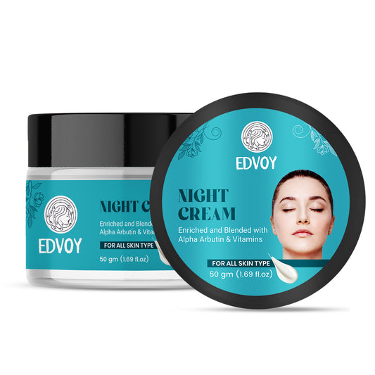 EDVOY Brightening Night Cream with Alpha Arbutin, Niacinamide & Shea Butter (50 g)